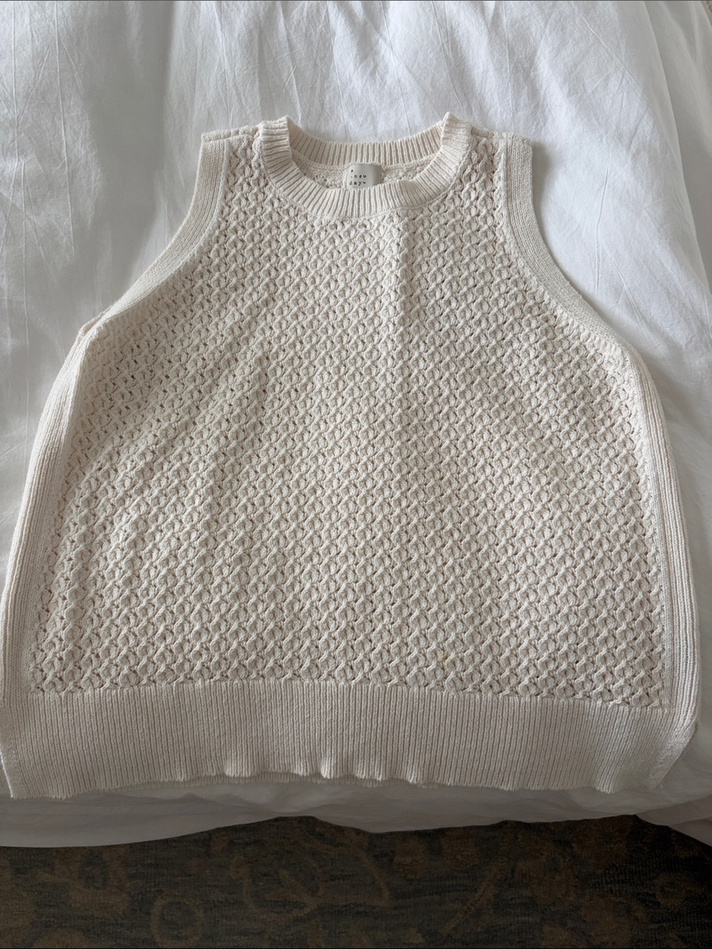 Target A New Day Cream Knit Sleeveless Sweater Vest